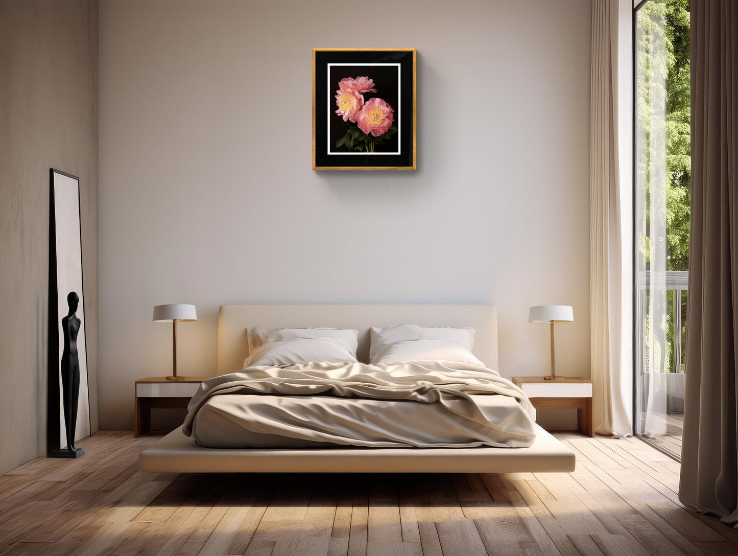 3 Pink Peonies Bouquet – Floral Art Print