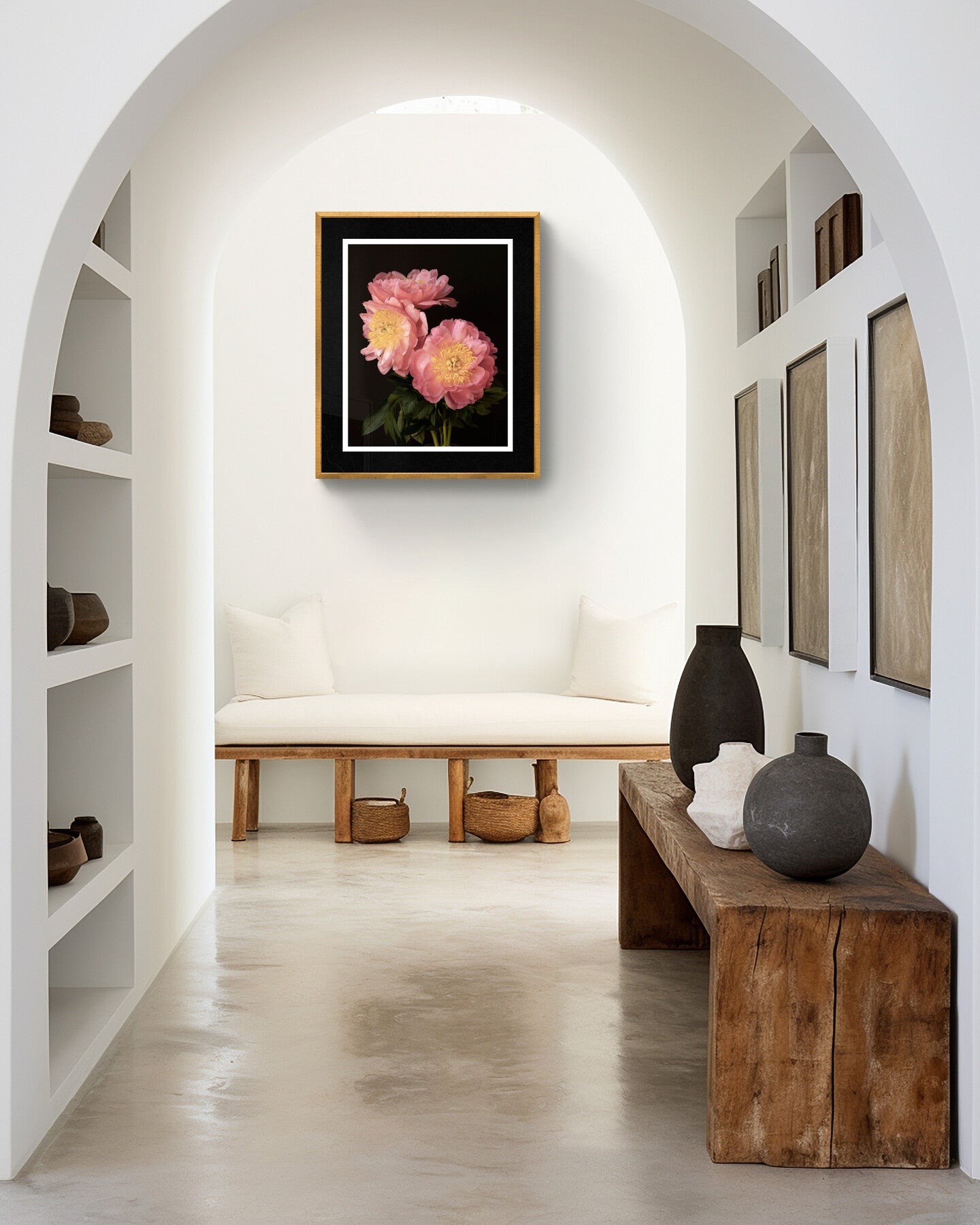 3 Pink Peonies Bouquet – Floral Art Print