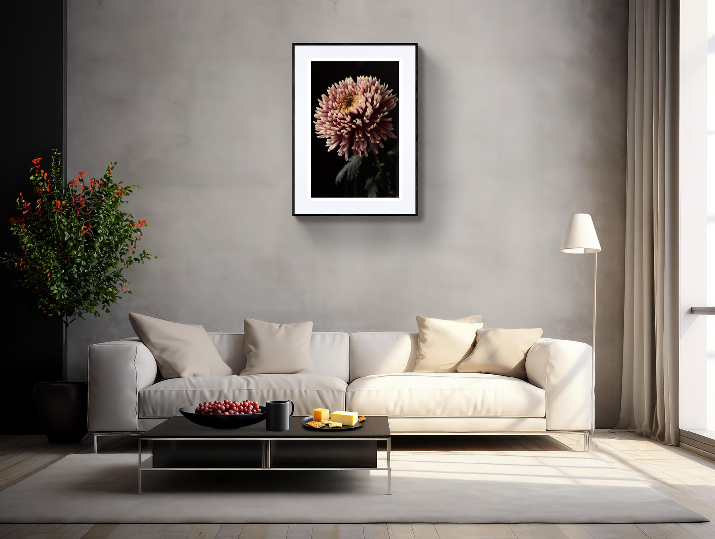 Botanical Art Print: Chrysanthemum Flower Head Wall Art