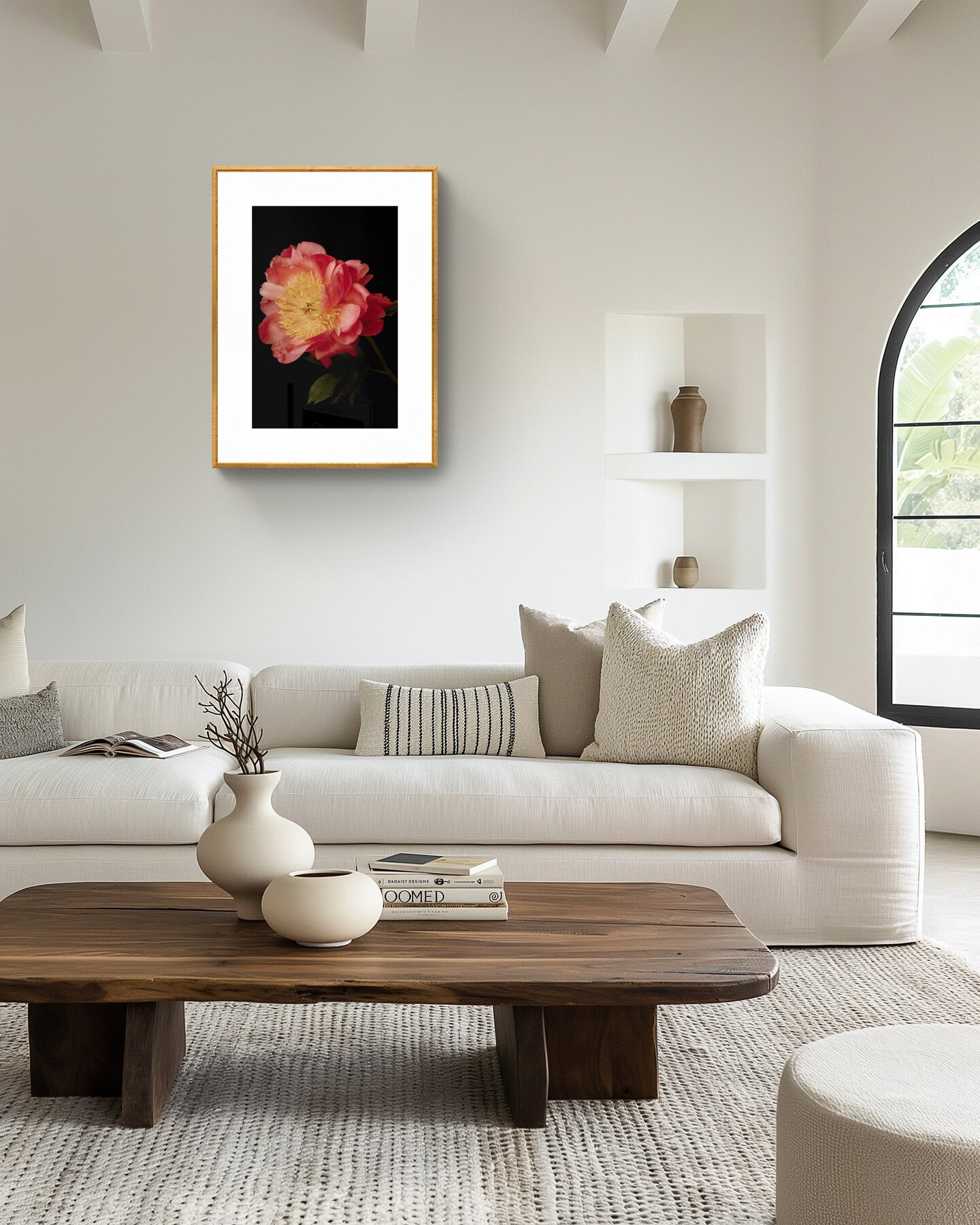Coral Peony Archival Art Print – Vibrant Floral Wall Art
