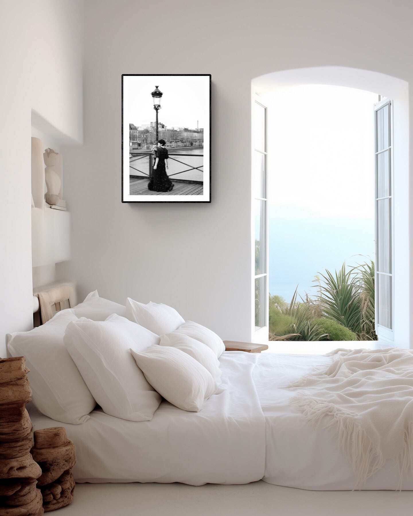 Boho Wall Decor, Dancing in Paris Art Print, black and white Rachel Vogeleisen