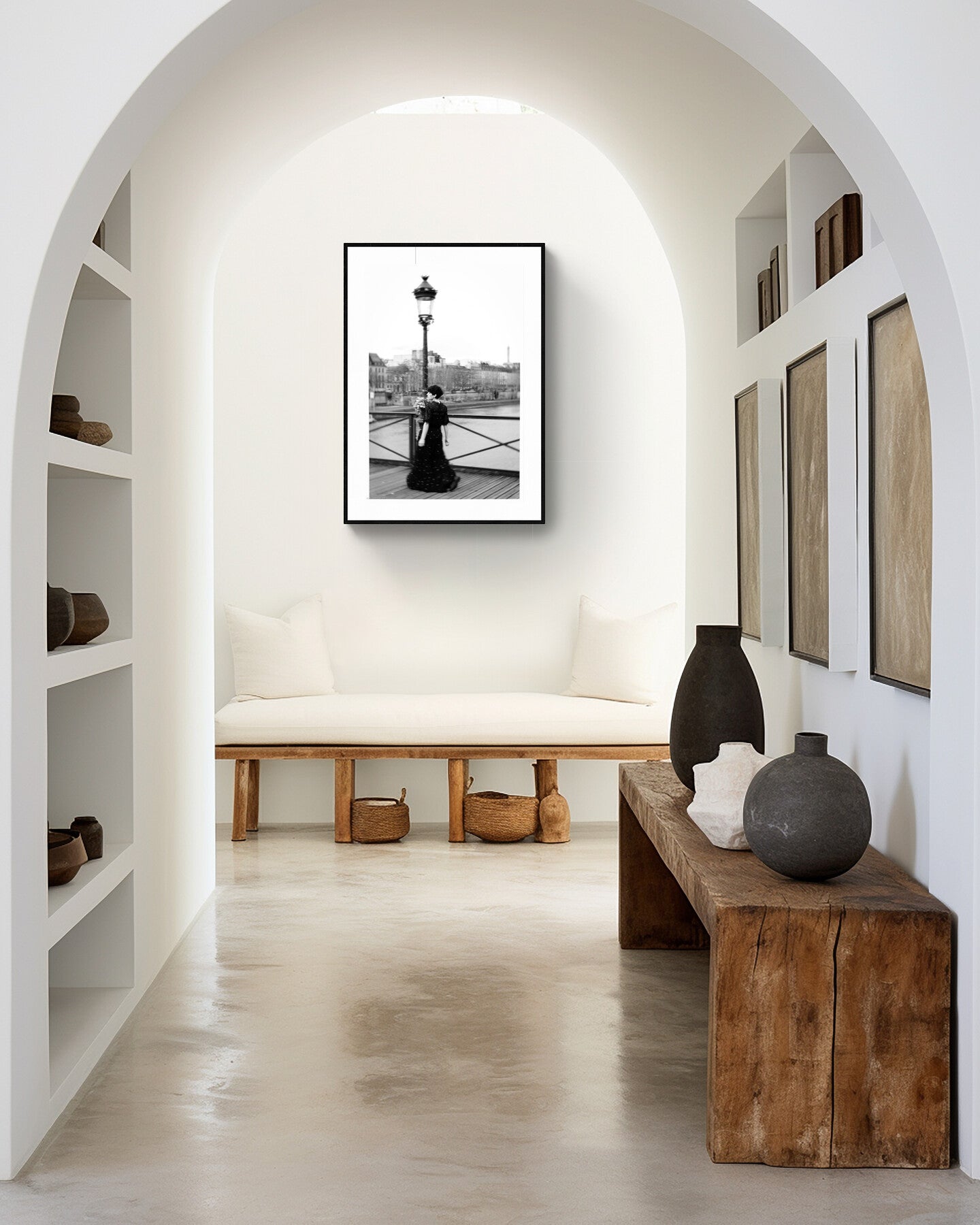 Boho Wall Decor, Dancing in Paris Art Print, black and white Rachel Vogeleisen