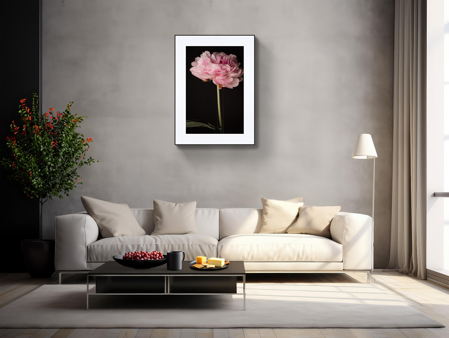 Peony Flower Art Print, Flower head wall art, floral home decor