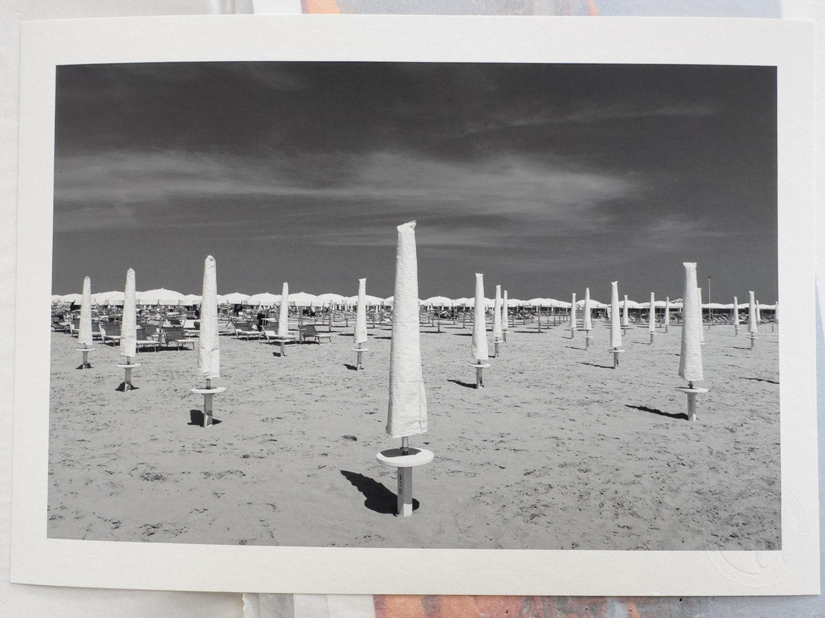 Adriatic Seashore Photo Art: Italy's Rimini Beach Umbrella Seascape - Rue Paradis Lifestyle Wall Decor Brand Rue Paradis Prints