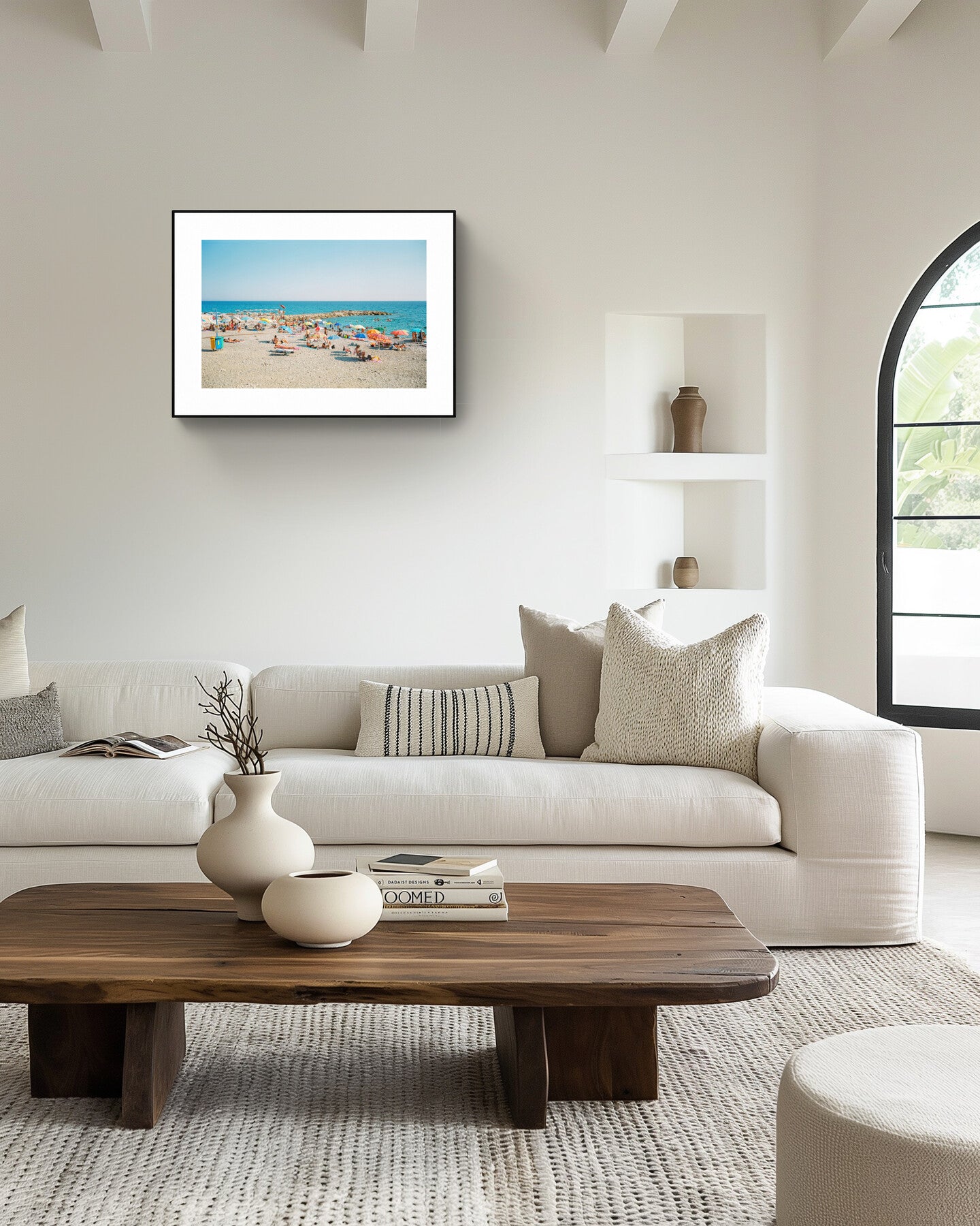 Italian Riviera Beach Wall Art - 'A Day at the Beach', Eco-Friendly wall art, giclée print