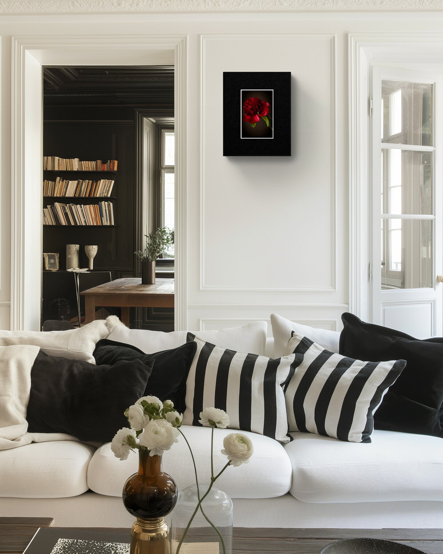 Dark Red Peony in Bloom Archival Print – Wall Art