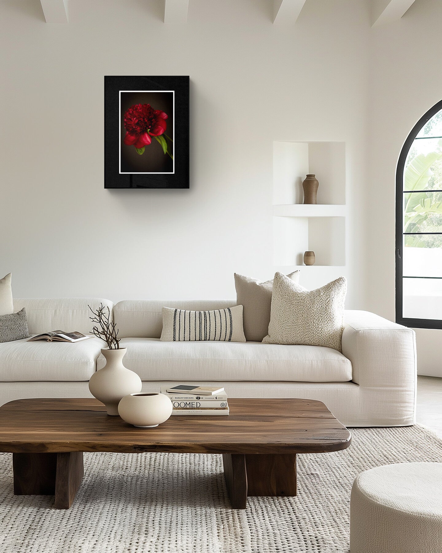 Dark Red Peony in Bloom Archival Print – Wall Art Print