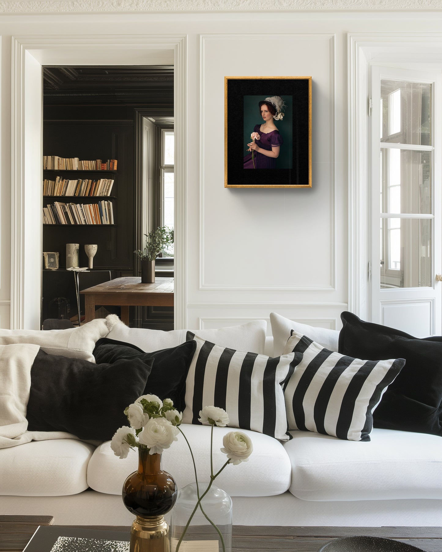 The Pretend Ingenue Portrait of a Young Woman, Feminine Wall Art, Regency Inspired Home Decor, Giclée Art Print 18x12 inches