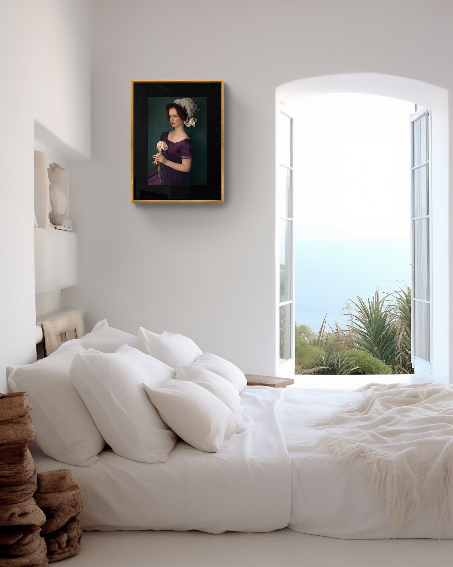 The Pretend Ingenue Portrait of a Young Woman, Feminine Wall Art, Regency Inspired Home Decor, Giclée Art Print 16x24 inches