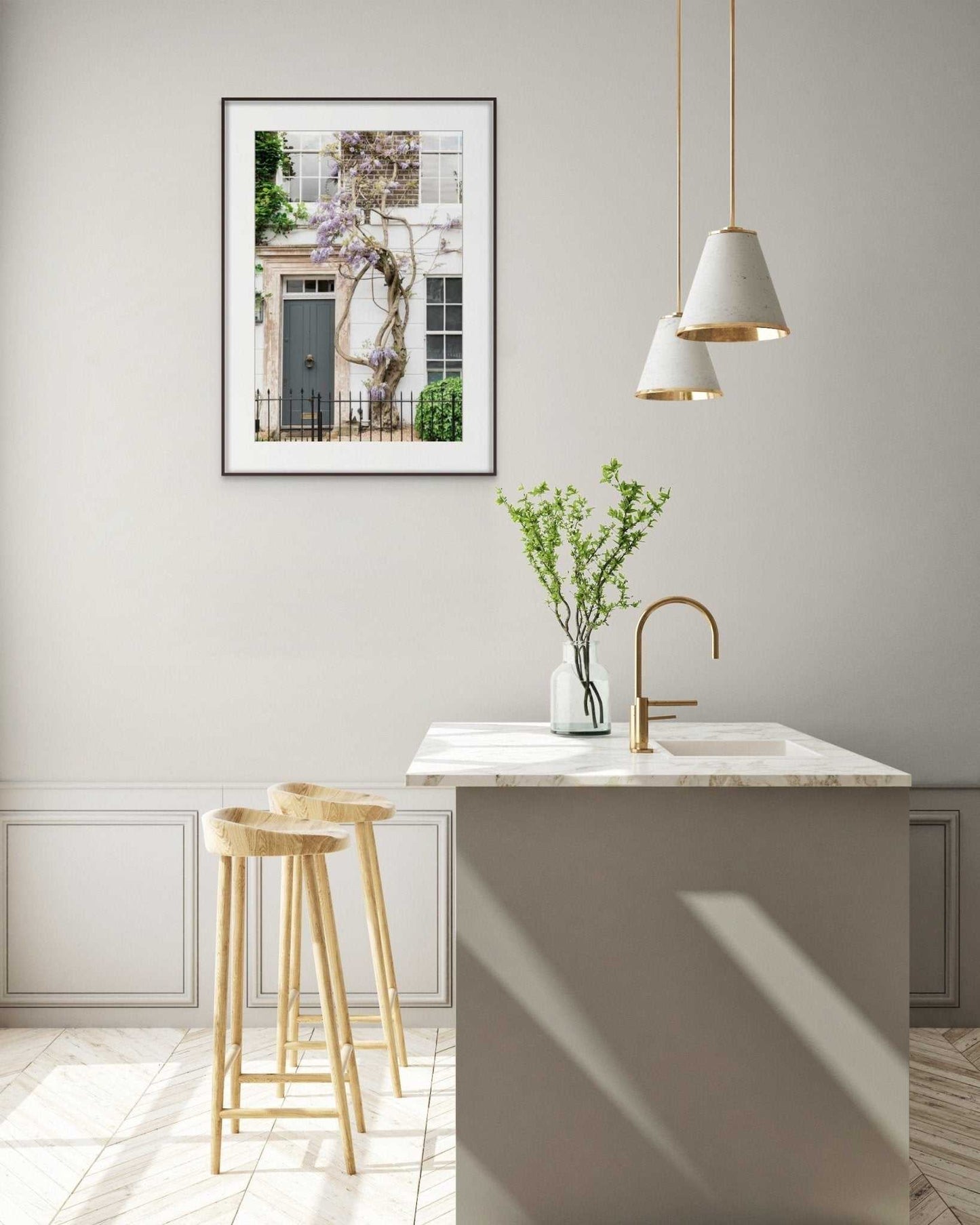 Wisteria Wall Art, London Door Art Print Rachel Vogeleisen