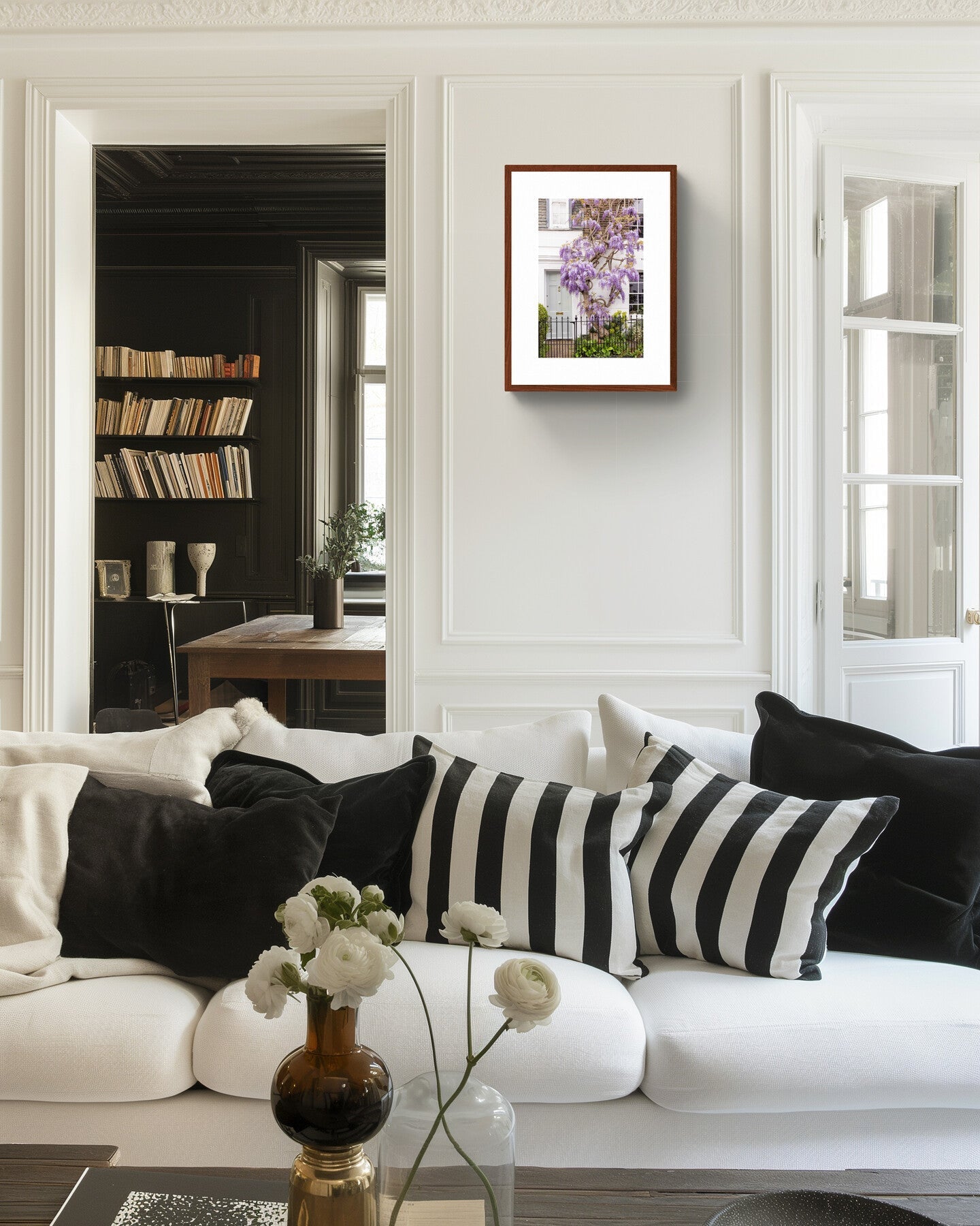 Wisteria Purple Blossom Wall Art, London Wall Decor, London Fine Art Photography, Chic Front Door, Rue Paradis Prints