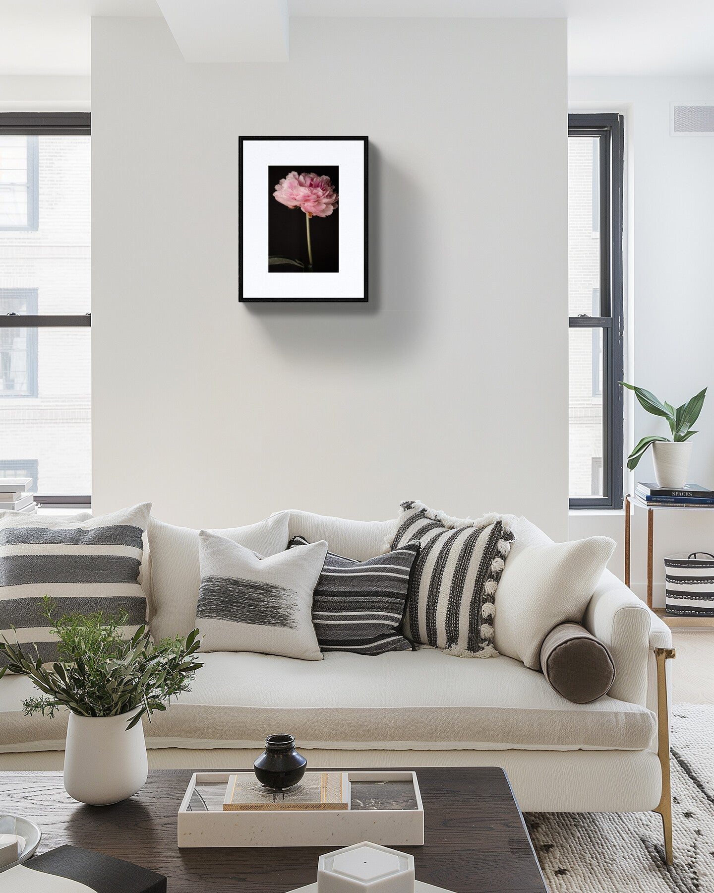 Peony Flower Art Print, Flower head wall art, floral home decor