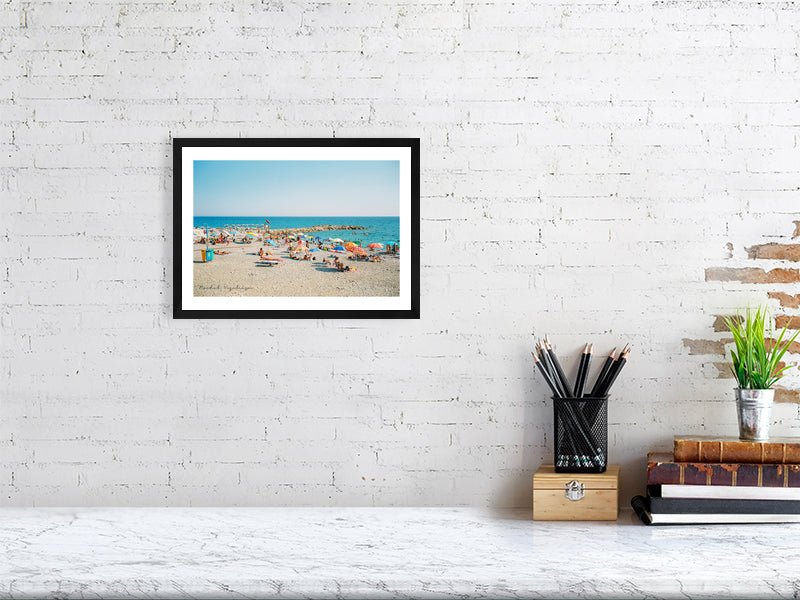 Italian Riviera Beach Wall Art, A Day At the Beach Rue Paradis Art Prints