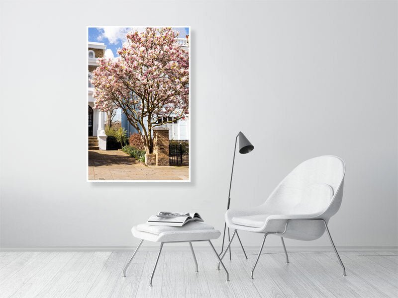 London Blossom Art Print - Pink Magnolia Tree Wall Art Rue Paradis Art Prints