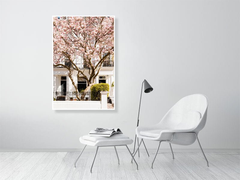 London Pink Magnolia Blossom Art Print, Spring Home Decor Rue Paradis Art Prints