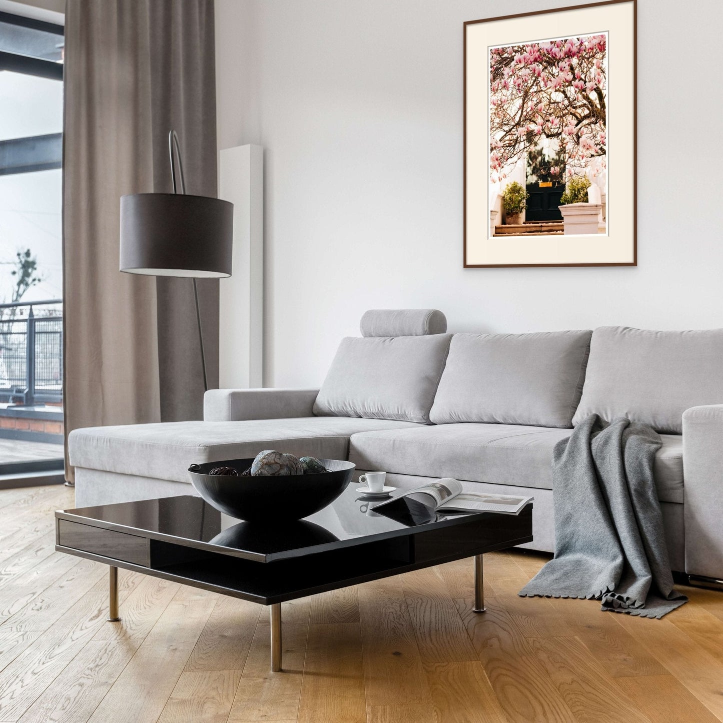 London Spring art print wall art, Pink Blossom Magnolia Tree Rue Paradis Art Prints