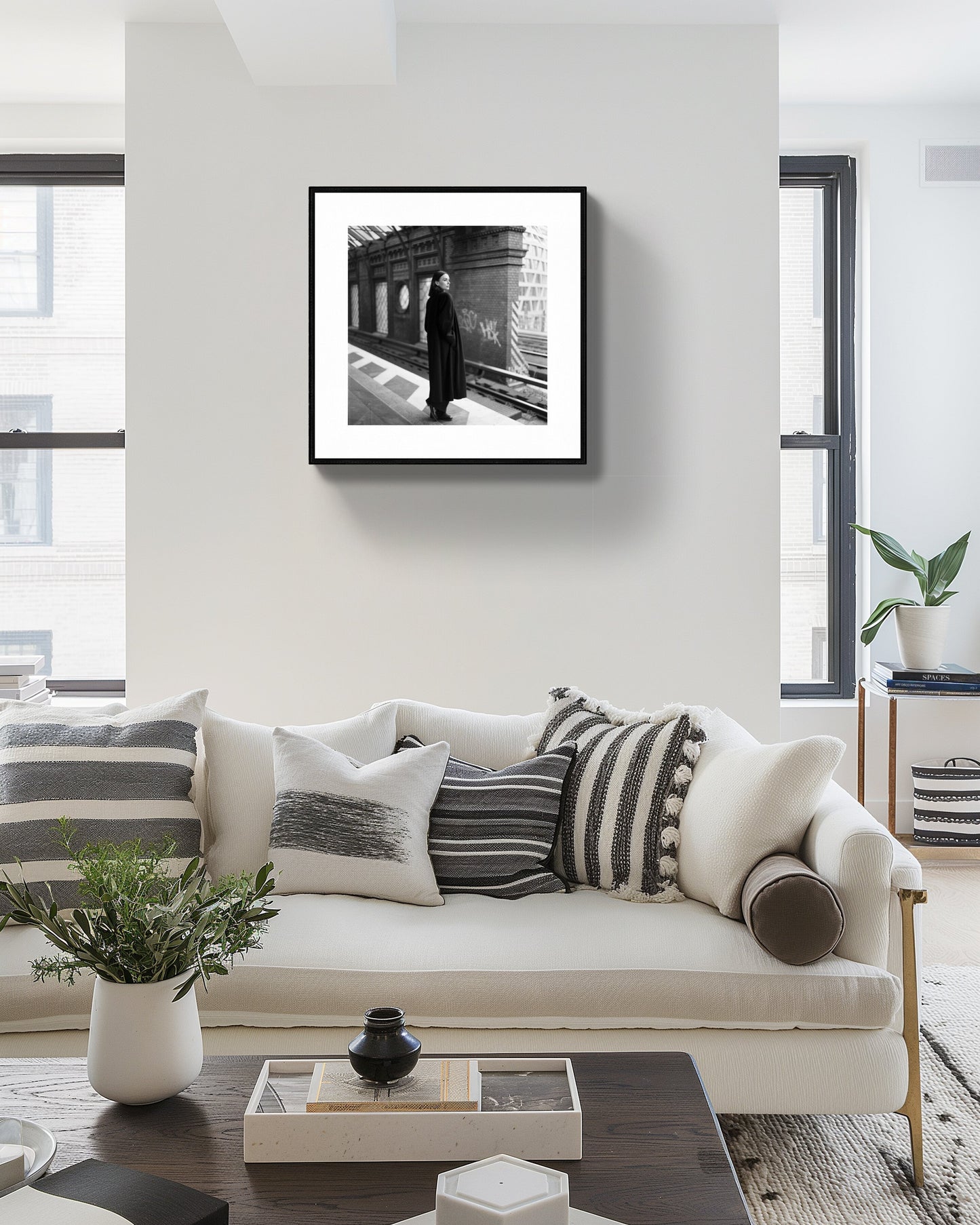 Black & White Berlin Photography - Film Portrait of Woman on Platform | Urban Fine Art Print" Rachel Vogeleisen Prints
