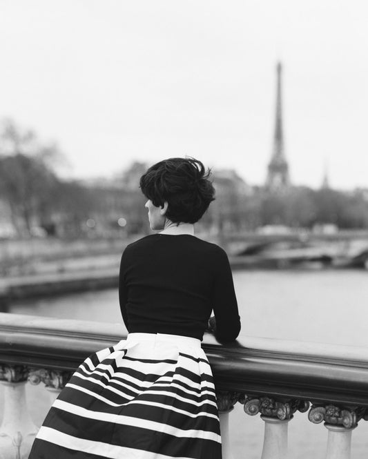 Boho Wall Art, Woman on a Bridge, Paris Art Print.