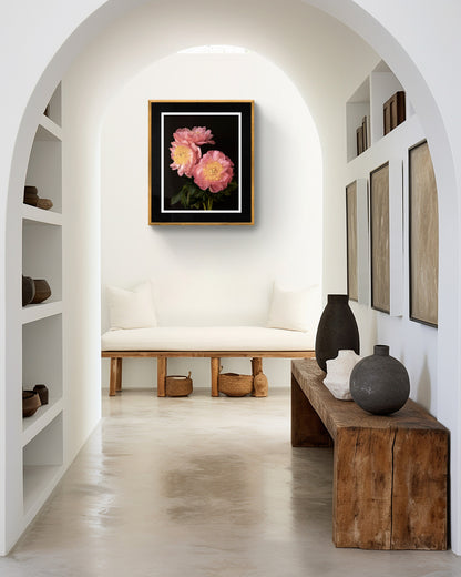 3 Pink Peonies Bouquet – Floral Art Print