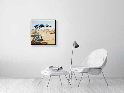 Blue Beach Umbrellas Italy Wall Art | Rimini Beach Photo Rue Paradis Art Prints