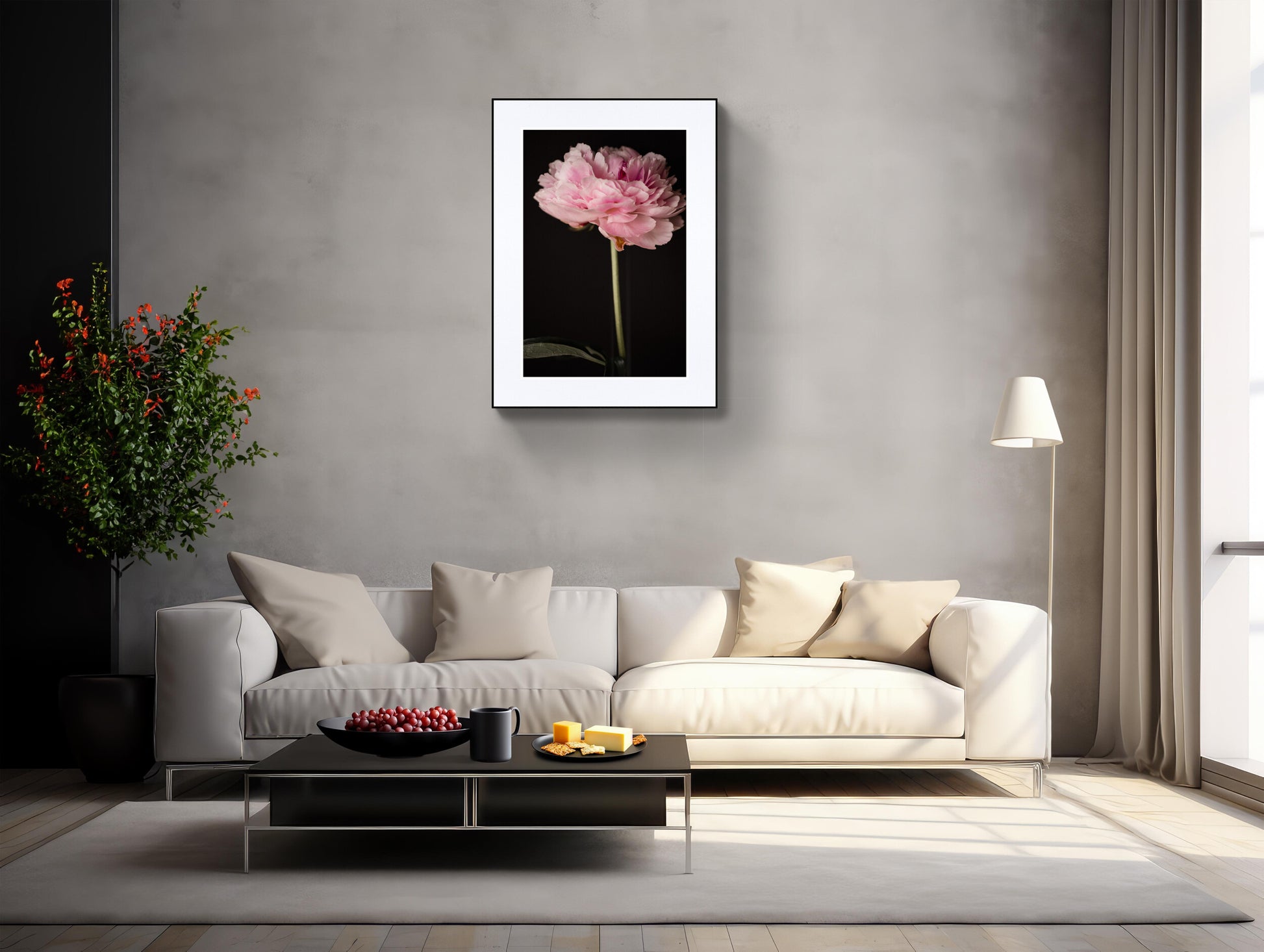 Peony Flower Art Print, Flower head wall art, floral home decor