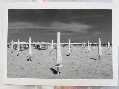 Adriatic Seashore Photo Art: Italy's Rimini Beach Umbrella Seascape - Rue Paradis Lifestyle Wall Decor Brand Rue Paradis Prints