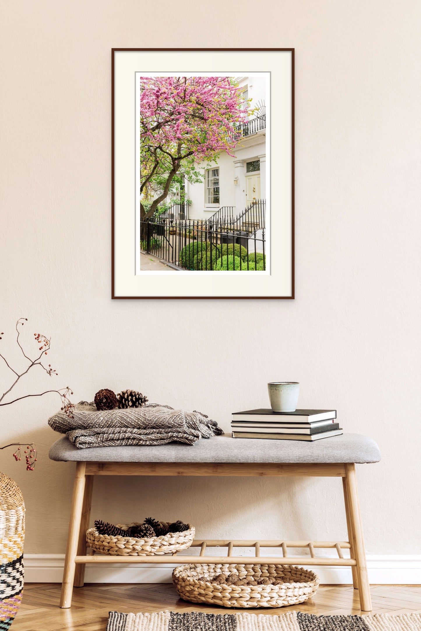 London Lilac Blossom Tree Art Print - London Spring Street Photography