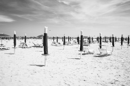 Adriatic Seashore Photo Art: Italy's Rimini Beach Umbrella Seascape - Rue Paradis Lifestyle Wall Decor Brand Rue Paradis Prints