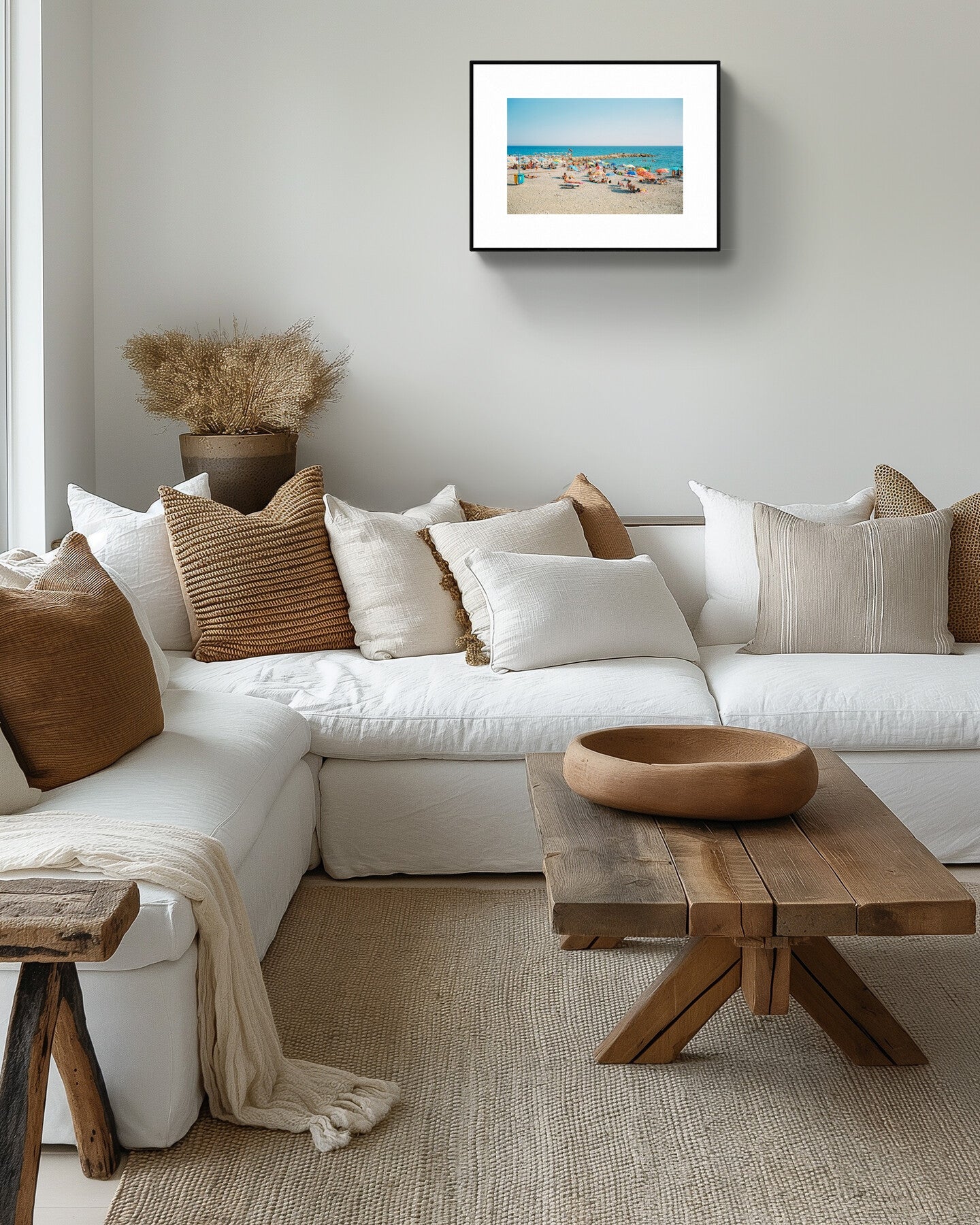 Italian Riviera Beach Wall Art - 'A Day at the Beach', Eco-Friendly wall art, giclée print