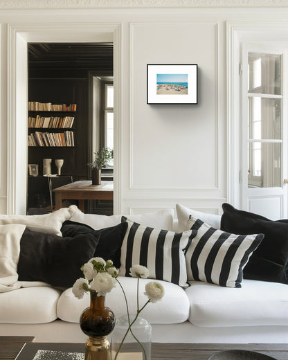 Italian Riviera Beach Wall Art - 'A Day at the Beach', Eco-Friendly wall art, giclée print
