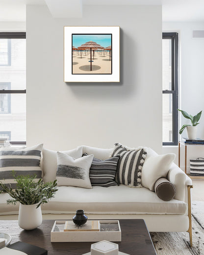 Rimini Beach Umbrella Print, Adriatic Coast Photography, Rimini Sandy Beach Eco-Friendly Wall Art,Italian seaside Gilcée print Rue Paradis Prints