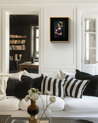 The Pretend Ingenue Portrait of a Young Woman, Feminine Wall Art, Regency Inspired Home Decor, Giclée Art Print 18x12 inches