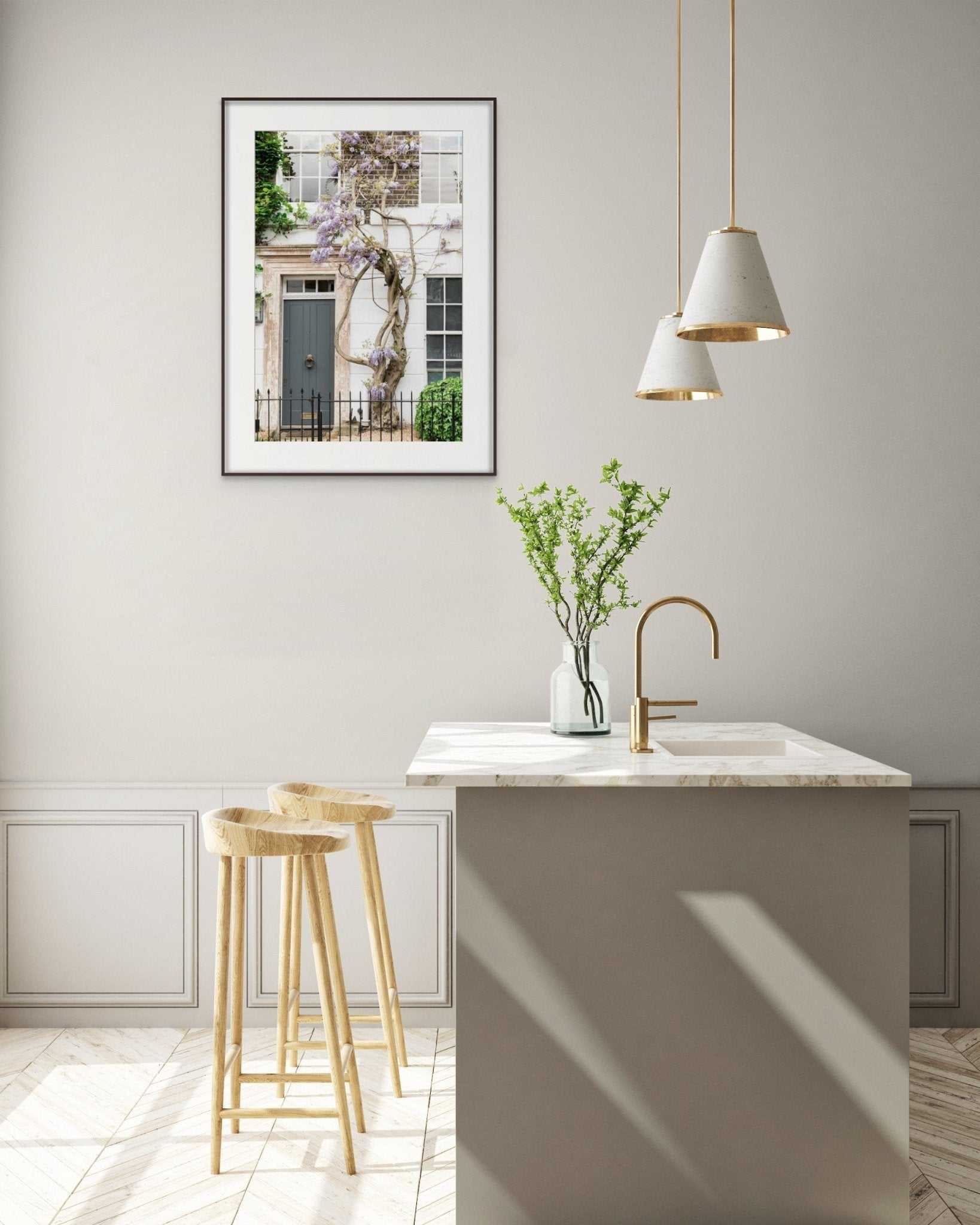 Wisteria Wall Art, London Door Art Print Rachel Vogeleisen