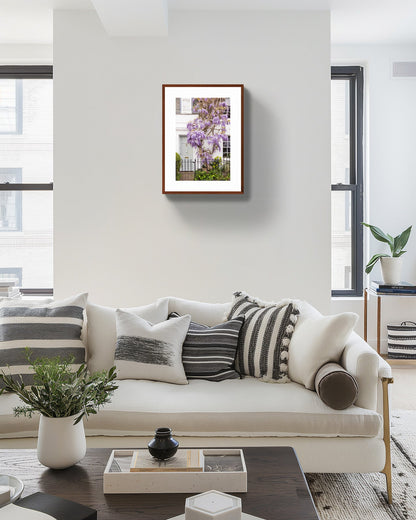 Wisteria Purple Blossom Wall Art, London Wall Decor, London Fine Art Photography, Chic Front Door, Rue Paradis Prints