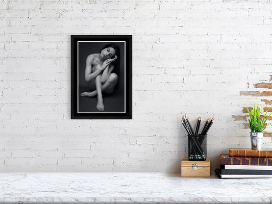 Feminine Artistic Nude Print  - Inner Harmony A4 Framed