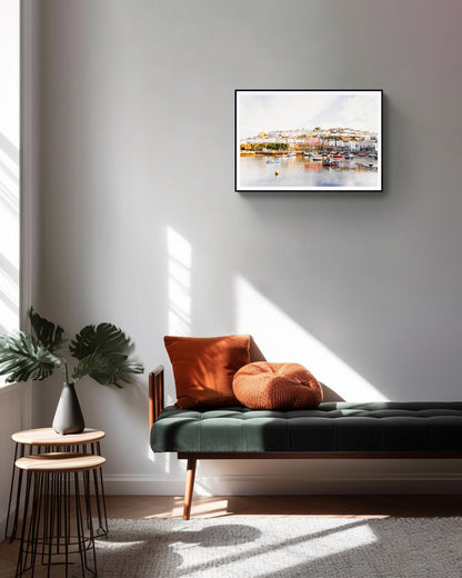 Brixham Habour Devon Pastel Art Print | Coastal Wall Decor | Rue Paradis