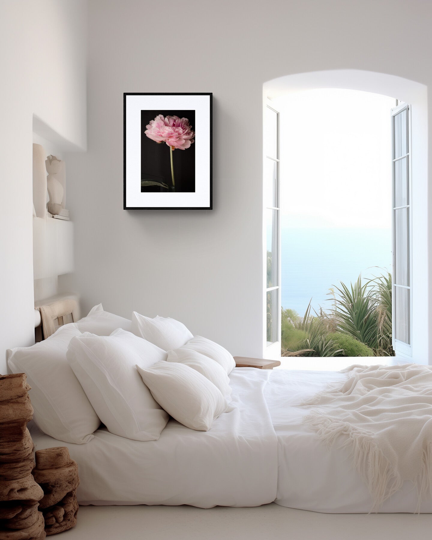 Peony Flower Art Print, Flower head wall art, floral home decor