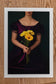 Portrait of a woman holding flowers, Feminine Wall Art, Regency inspired Wall Art Bewildered Blosssoms