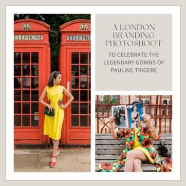 A London celebration photoshoot for the Gowns of Pauline Trigere