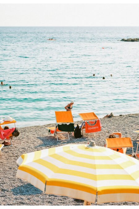 Beach Print Liguria Sea, Italy Wall Art Eco-Friendly