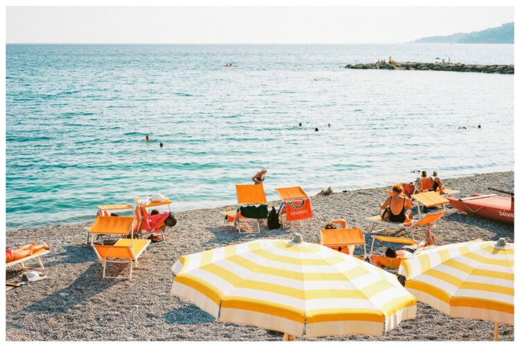 Beach Print Liguria Sea, Italy Wall Art Eco-Friendly