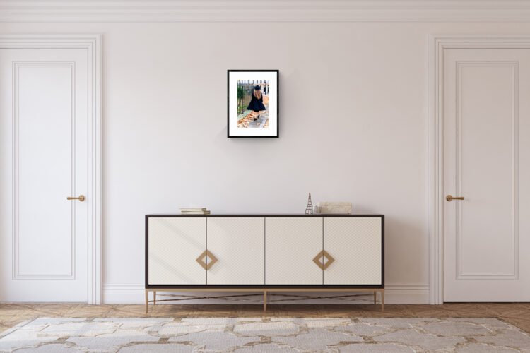 The London Girl Walking during the Autumn, Stylish London Photo, London Art Print 16x24 inches print