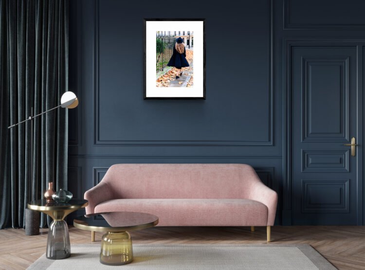 The London Girl Walking during the Autumn, Stylish London Photo, London Art Print 20x30 inches