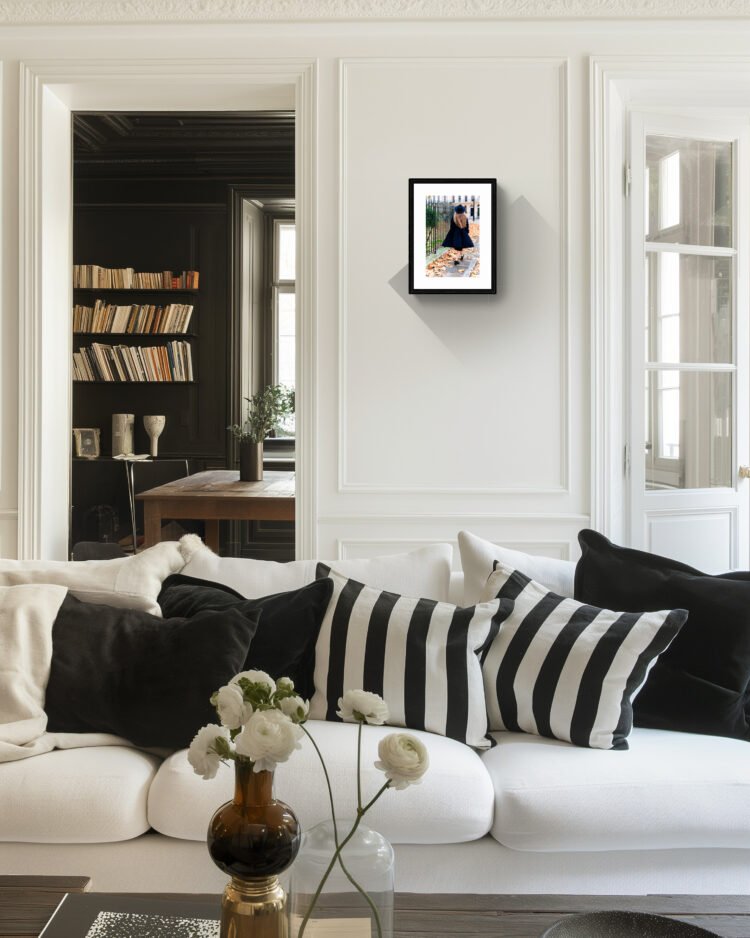 The London Girl Walking during the Autumn, Stylish London Photo, London Art Print 8x12 inches print