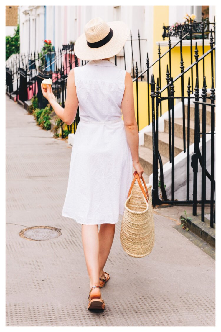 Stylish London Street Scene Wall Art - 'The London Girl' in Notting Hill