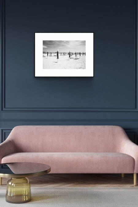 RiminiBlackandwhite30 Adriatic Seashore Photo Art: Italy's Rimini Beach Umbrella Seascape - Rue Paradis Lifestyle Wall Decor Brand 30x20 inches print