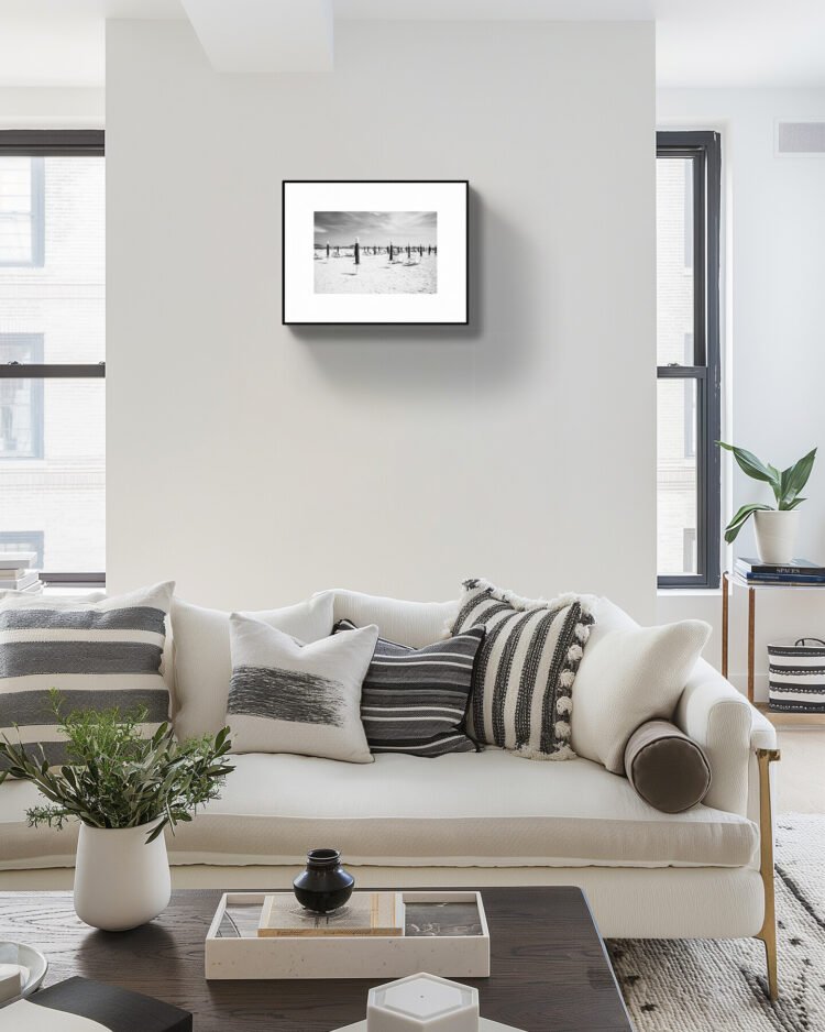 Adriatic Seashore Photo Art: Italy's Rimini Beach Umbrella Seascape - Rue Paradis Lifestyle Wall Decor Brand 18x12 inches