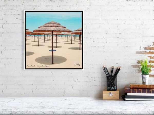 Contemporary Rimini Beach Umbrella Art Print | Minimalist Italian Coastline Print | Modern Adriatic Sea Wall Decor - Image 6