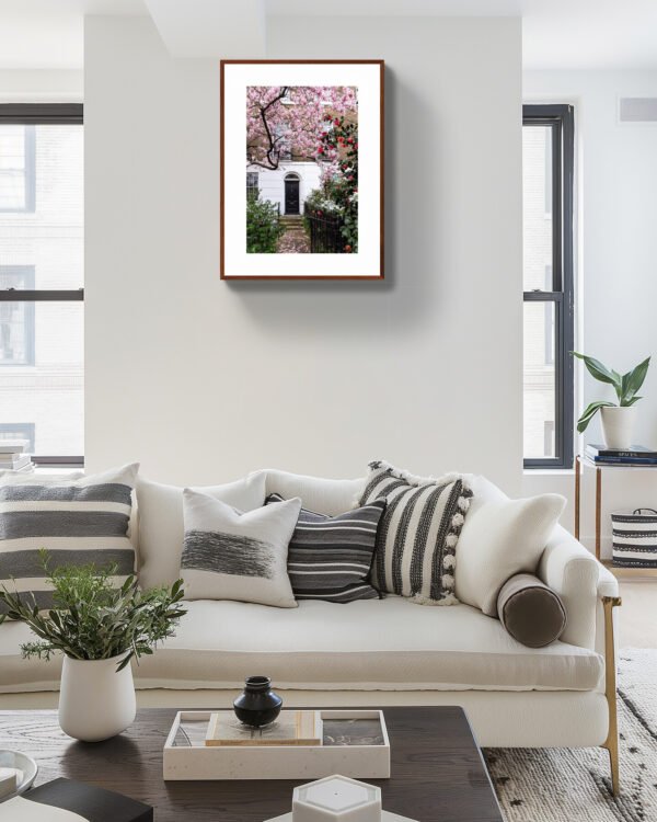 London street scene wall art with Magnoloa blossoms, London spring fine art photography - Image 4
