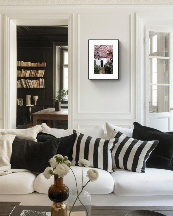 London street scene wall art with Magnoloa blossoms, London spring fine art photography - Image 5